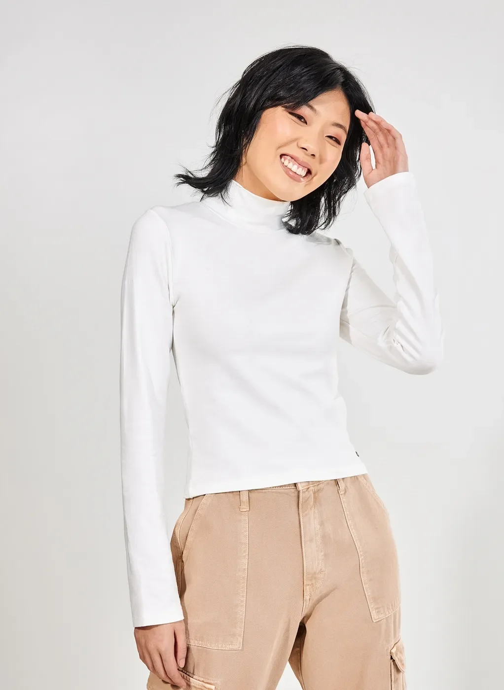 Blusa Manga Longa Básica Com Golinha