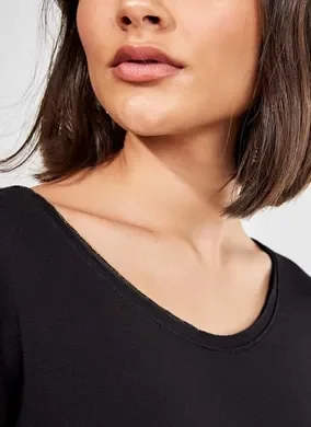 Blusa Básica Com Decote Canoa