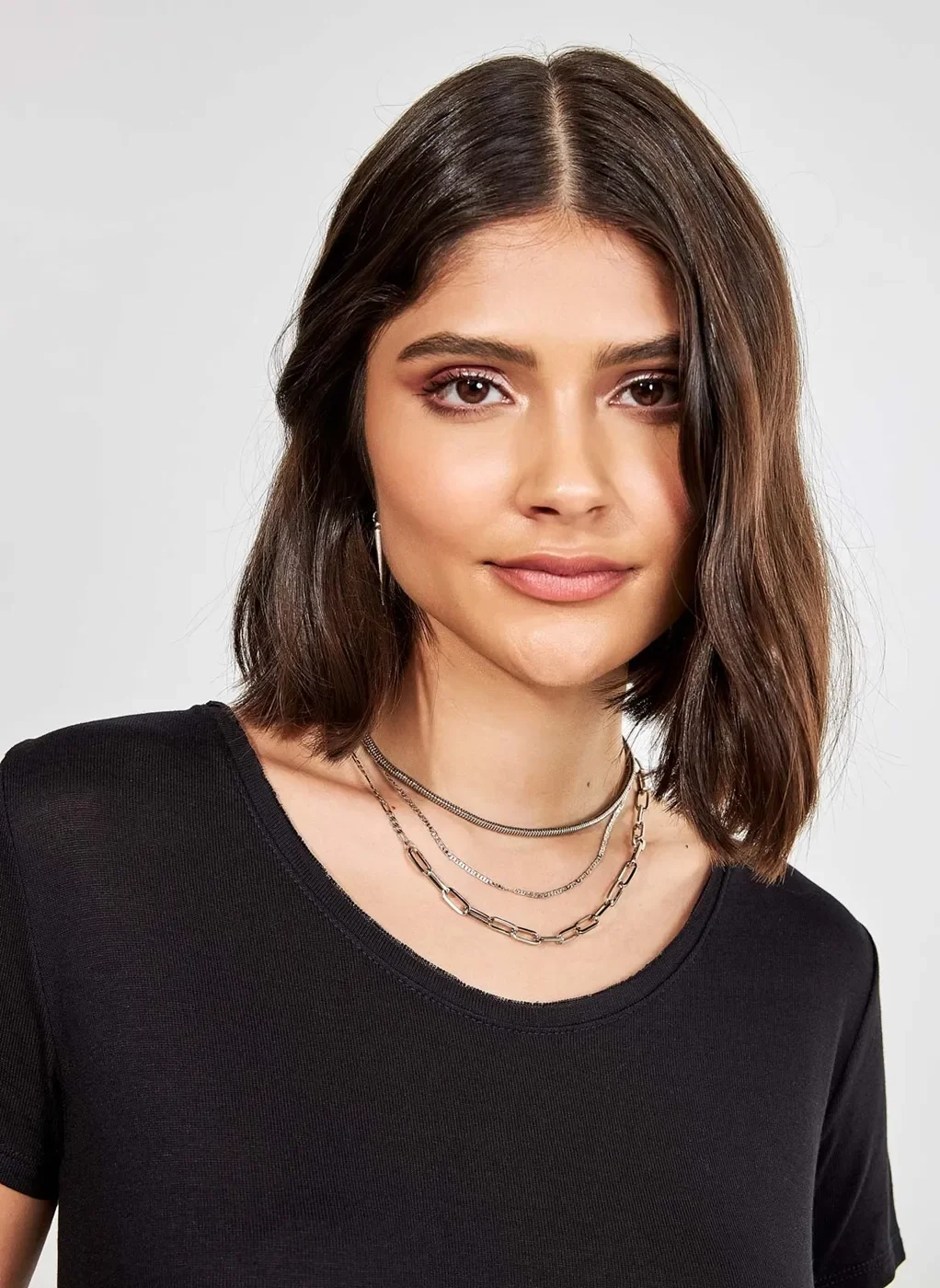 Blusa Básica Com Decote Canoa