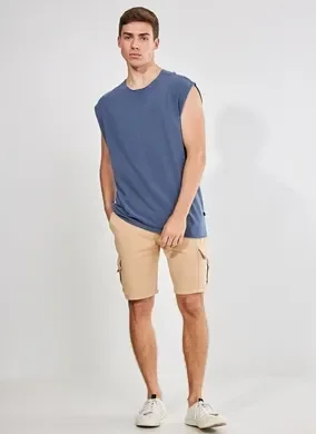 Regata Azul Alongada Estonada