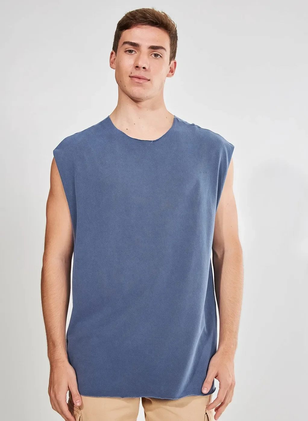 Regata Azul Alongada Estonada