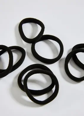 Kit 8 Borrachinhas Pretas de Cabelo