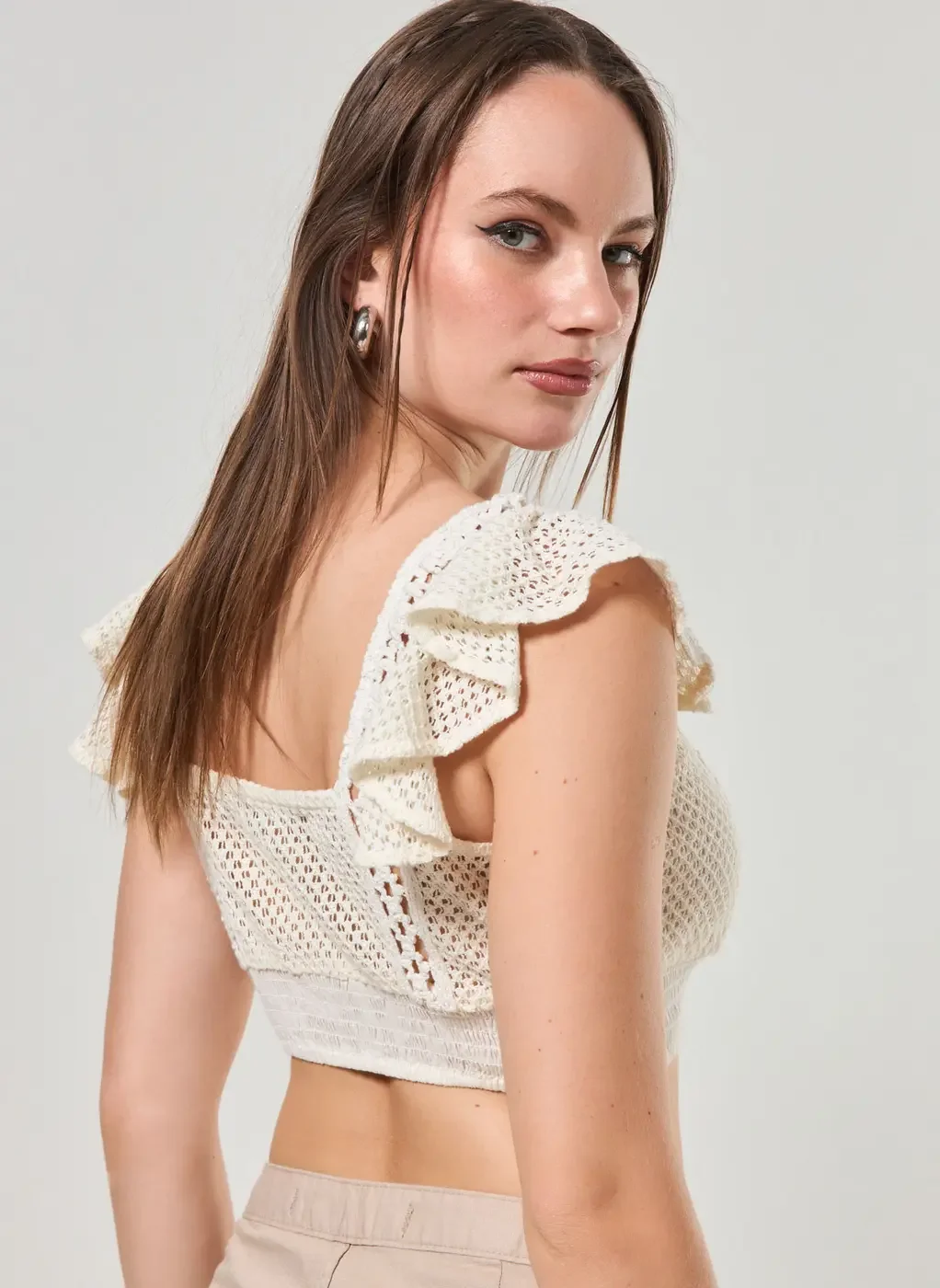 Blusa Cropped Estilo Crochezinho