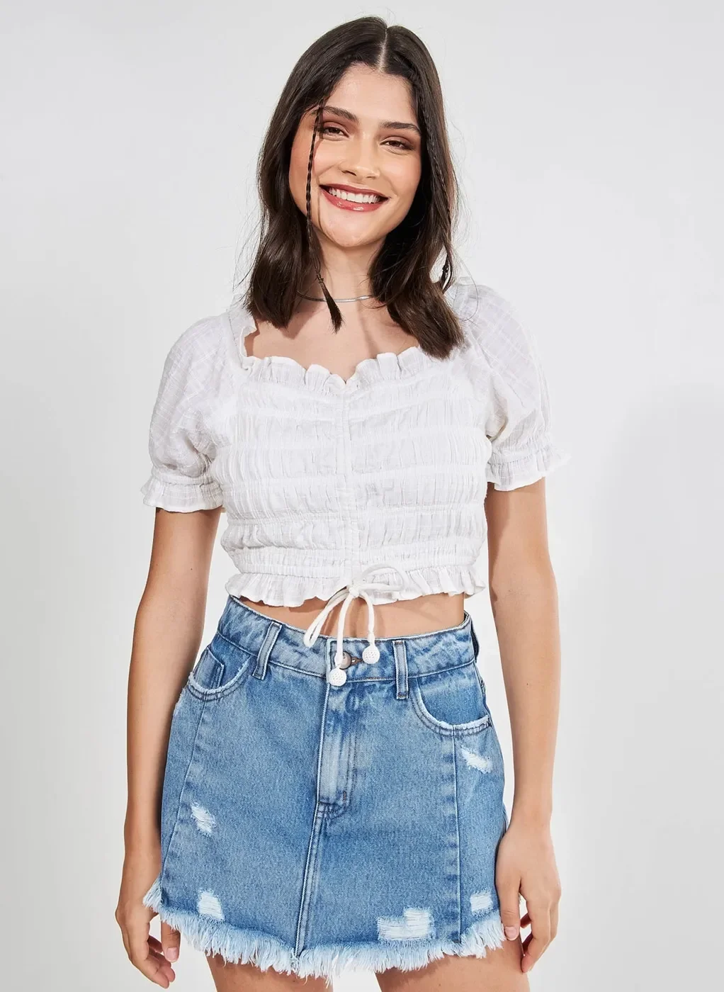 Blusa Romântica Com Amarração