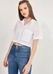 Camisa De Manga Curta Em Broderie