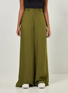 Calça Pantalona De Cintura Alta