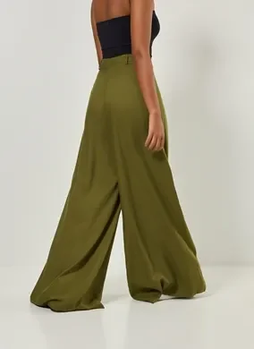 Calça Pantalona De Cintura Alta