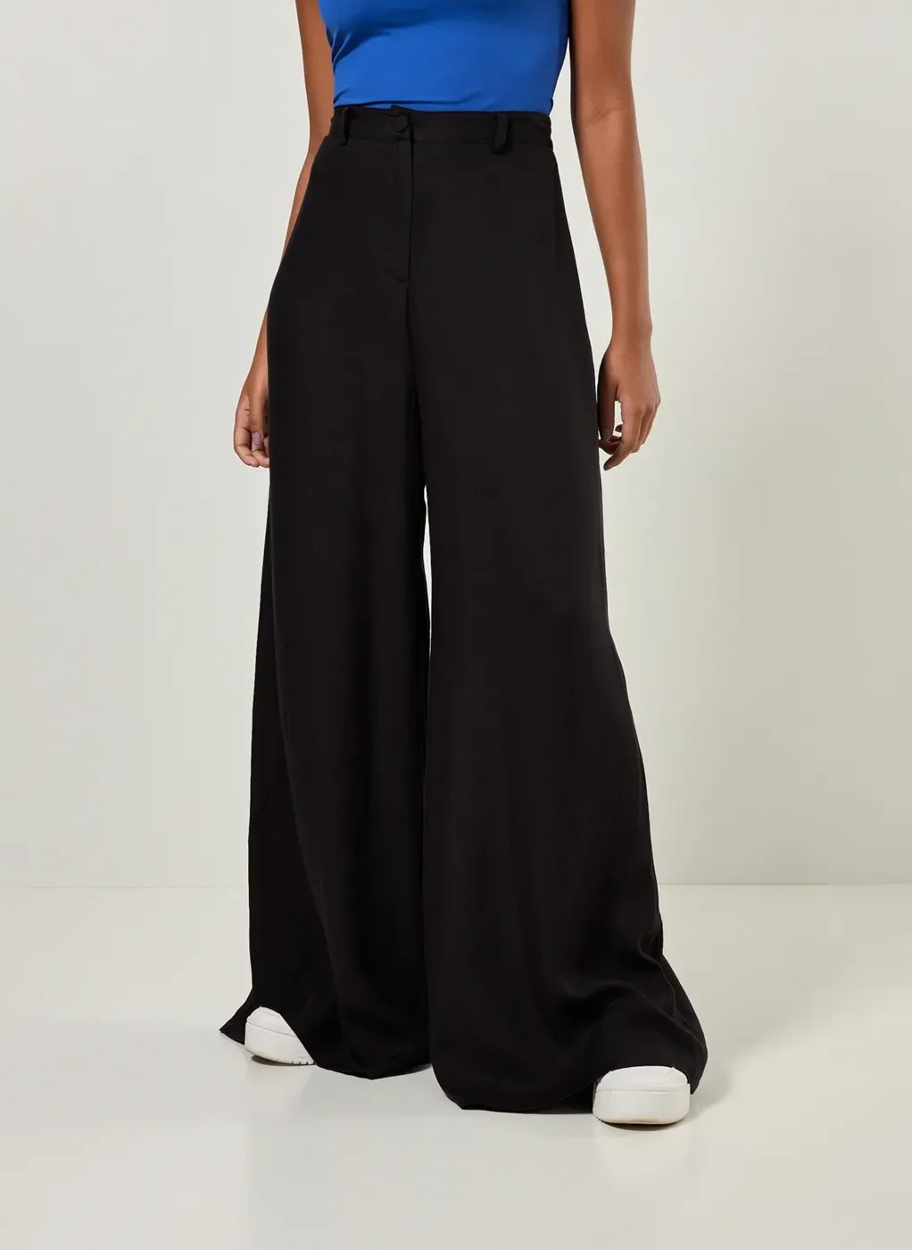 Calça Pantalona De Cintura Alta