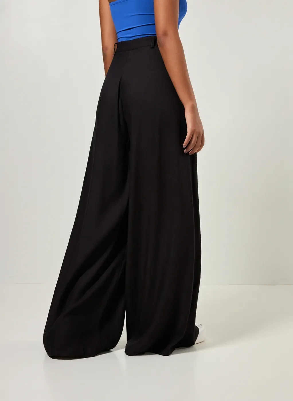 Calça Pantalona De Cintura Alta