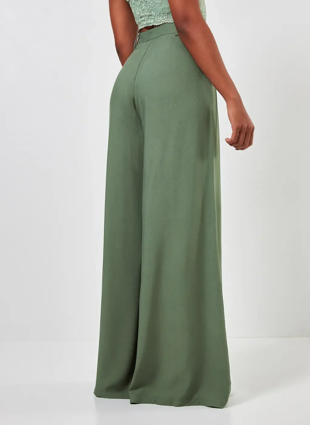 Calça Pantalona De Cintura Alta