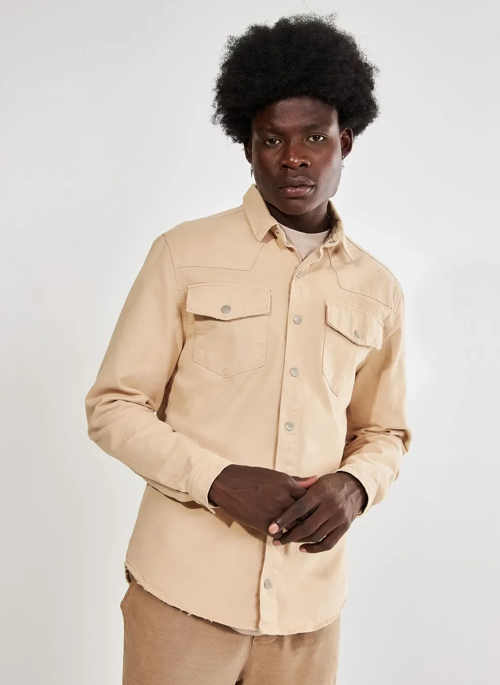 Overshirt De Sarja Bege