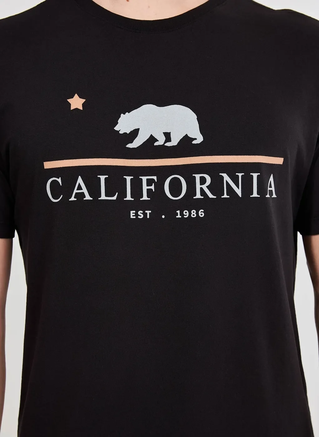 Camiseta Preta Alongada Califórnia