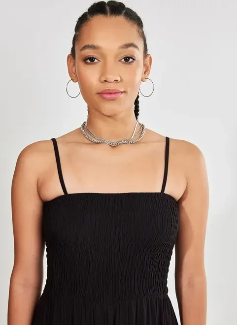 Kit Choker E Correntes Prateados