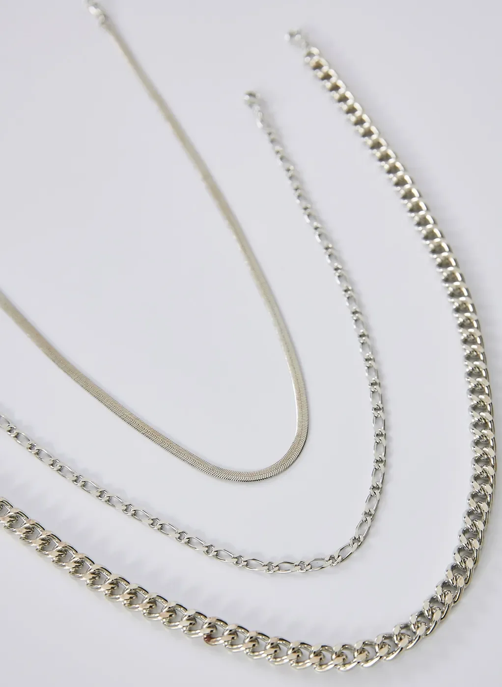 Kit Choker E Correntes Prateados