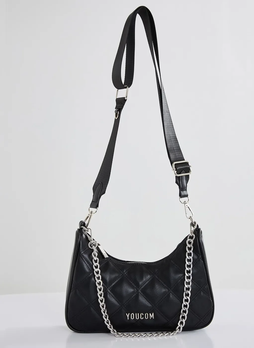 Bolsa Baguete Preta Matelassê