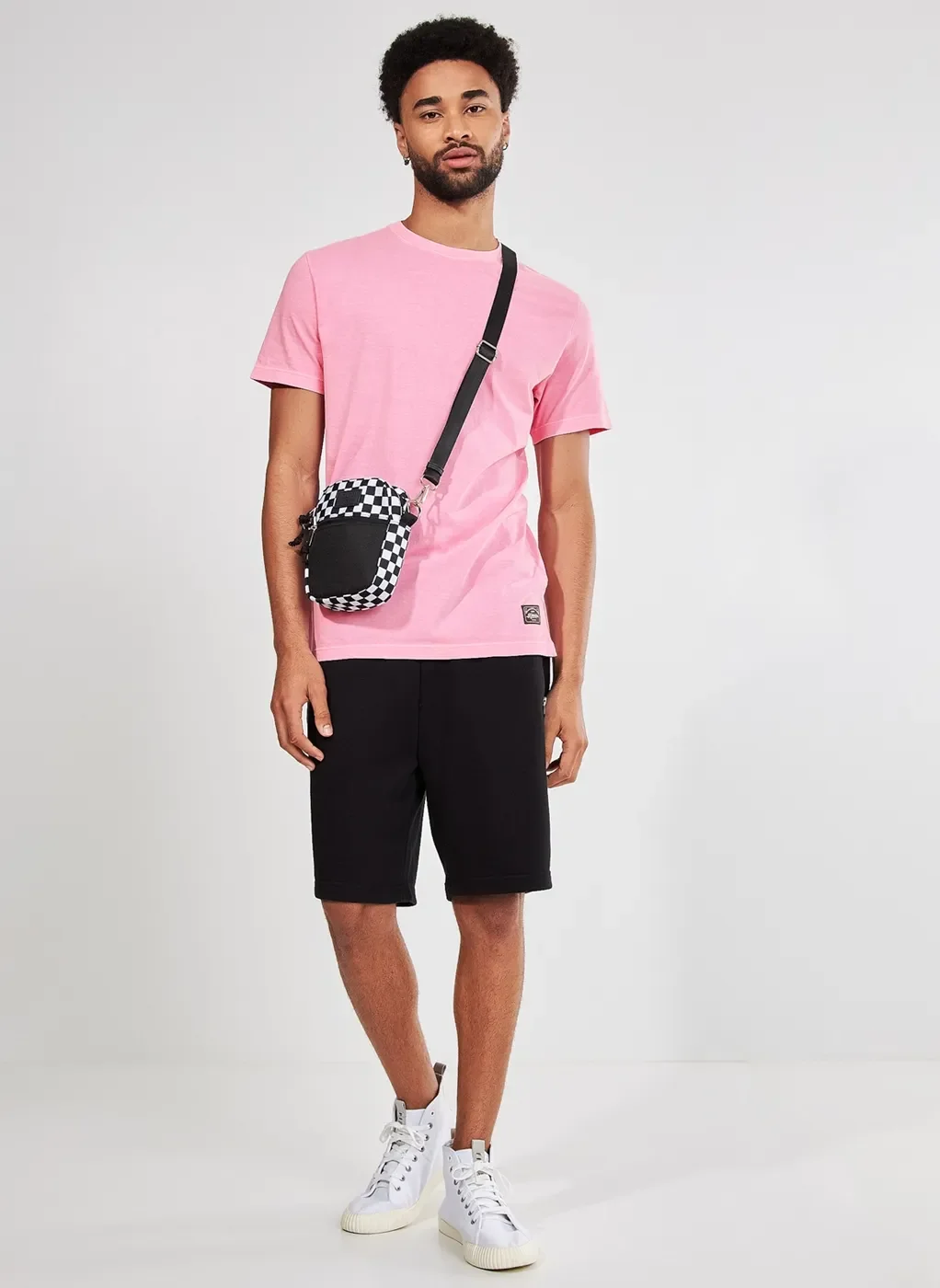 Shoulder Bag Grid Preto E Branco