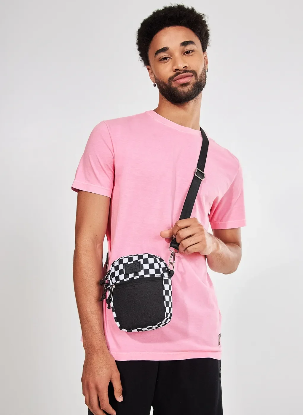 Shoulder Bag Grid Preto E Branco
