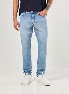 Calça Slim Em Jeans Claro