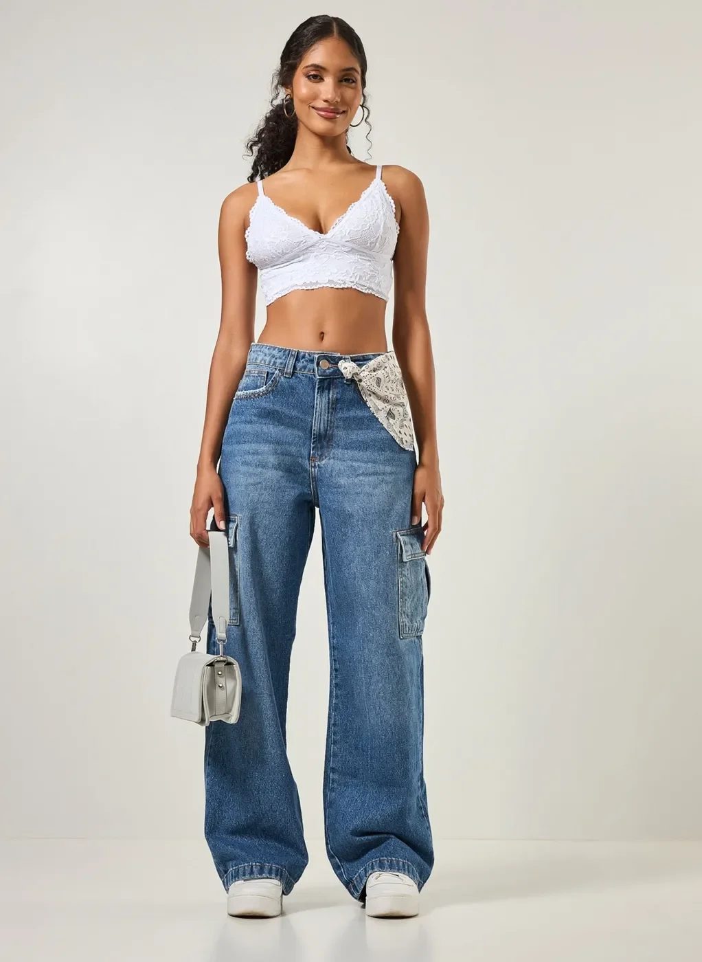 Top Alongado De Renda