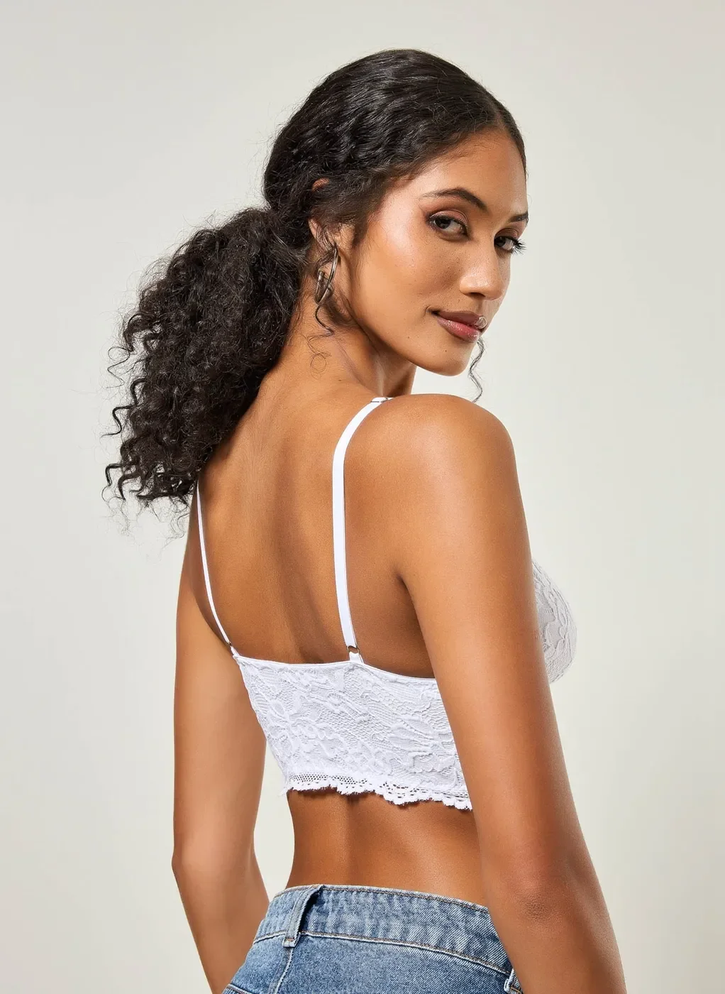 Top Alongado De Renda