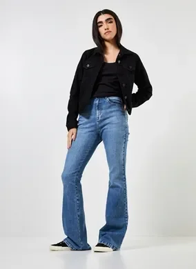 Calça Flare Jeans Médio