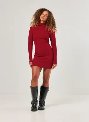 Vestido Manga Longa Com Golinha