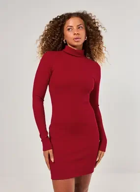 Vestido Manga Longa Com Golinha