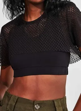 Blusa Cropped De Lurex Brilhosa