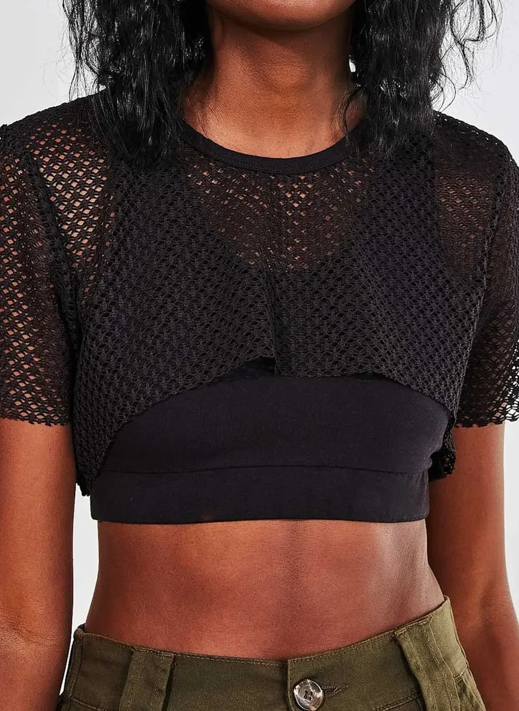 Blusa Cropped De Lurex Brilhosa