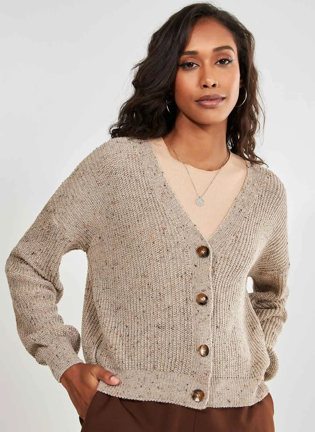Cardigan De Retilínea Tweed