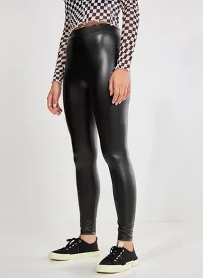 Calça Legging Em Tecido Sintético