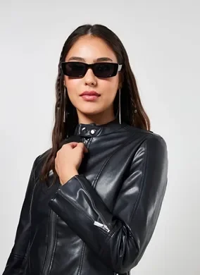 Jaqueta De Poliuretano Preta