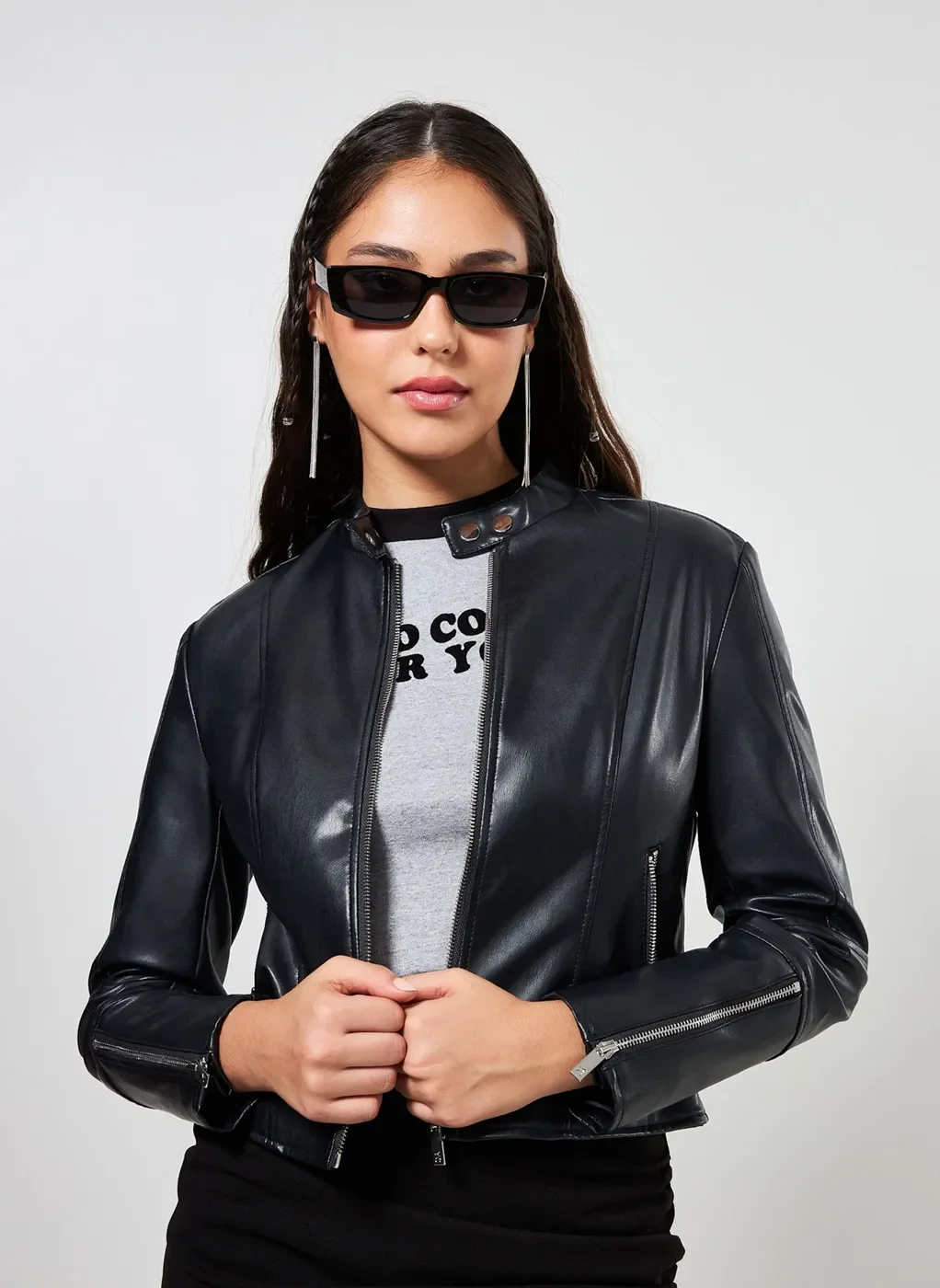 Jaqueta De Poliuretano Preta