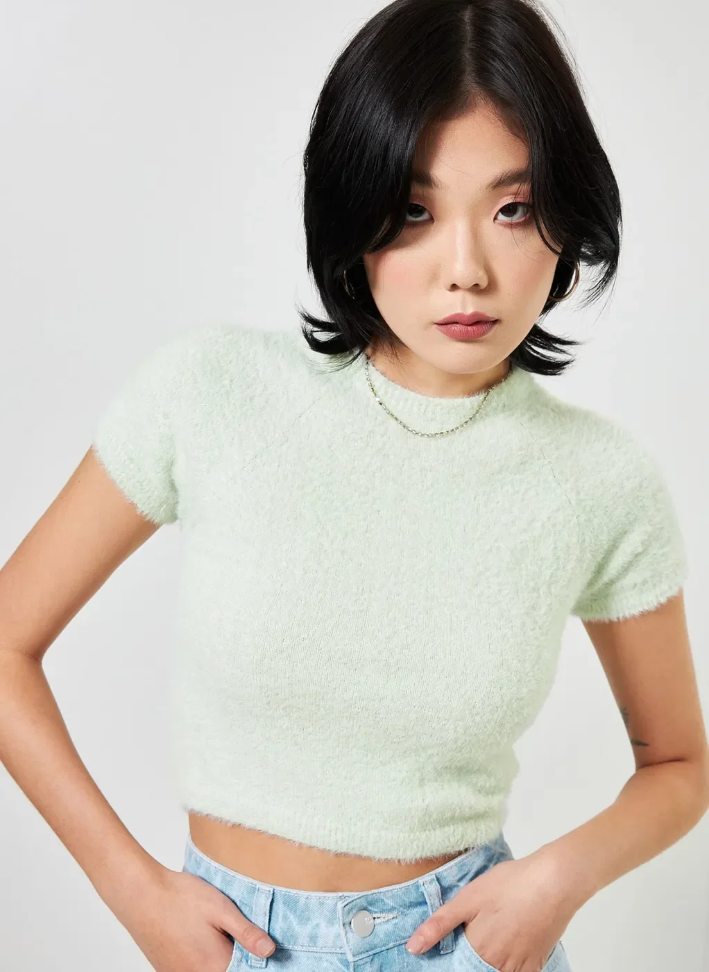 Blusa Cropped De Pelinhos