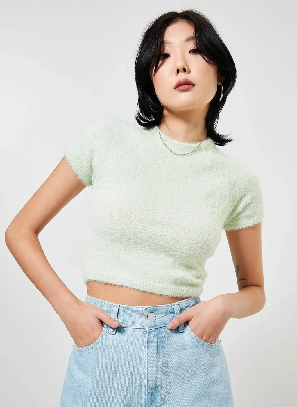 Blusa Cropped De Pelinhos