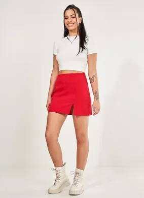 Saia Vermelha Com Fendinha