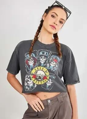 Camiseta Cropped Guns N' Roses