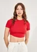 Blusa Cropped Barra Arredondada