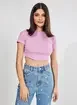 Blusa Cropped Barra Arredondada