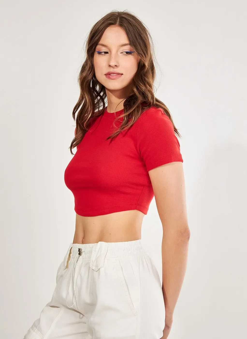 Blusa Cropped Barra Arredondada