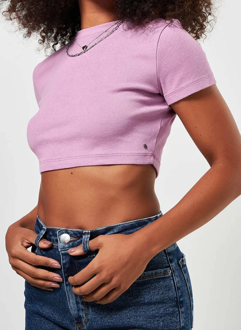 Blusa Cropped De Manga Curta