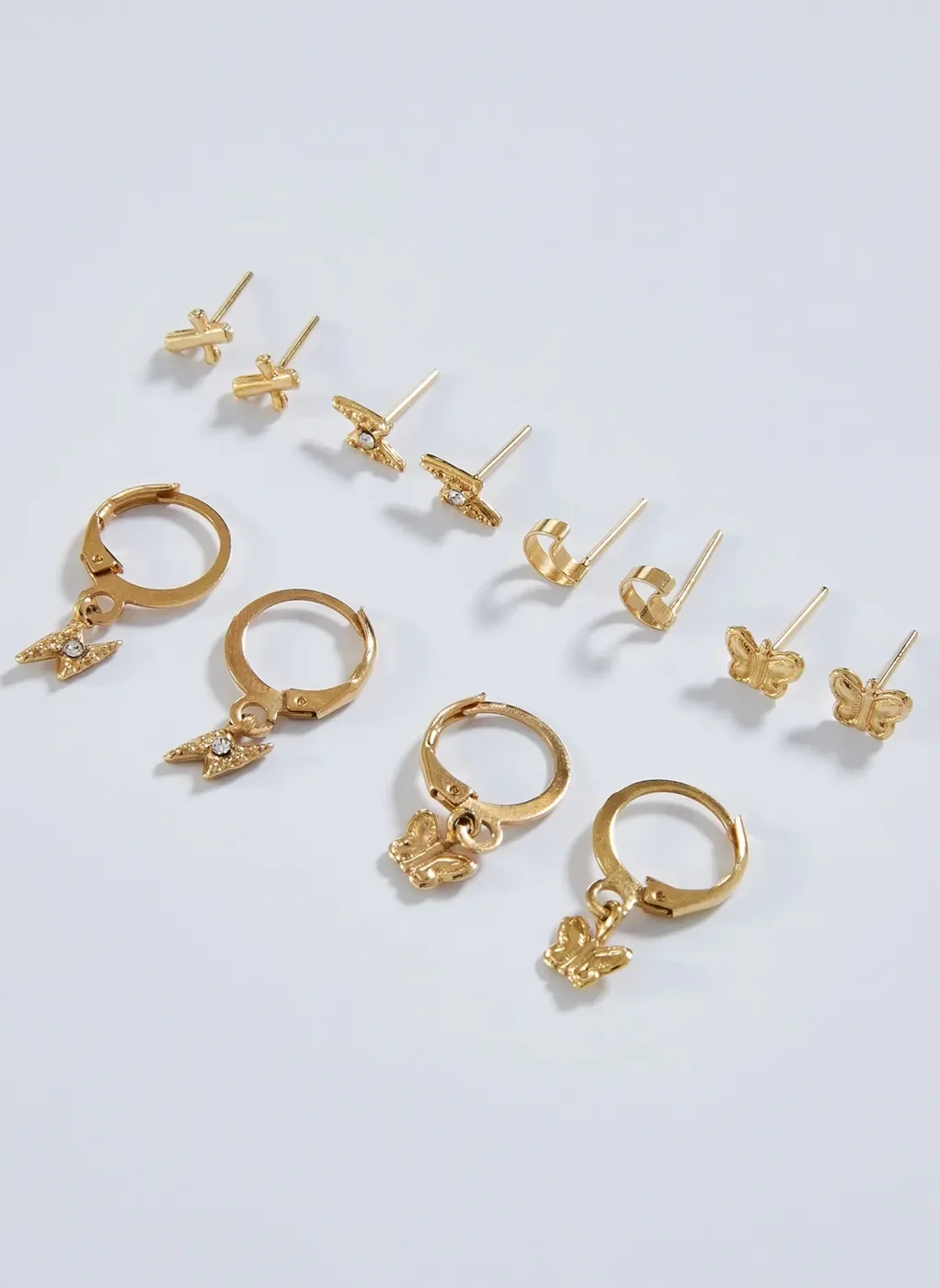 Kit Com 6 Brincos Dourados