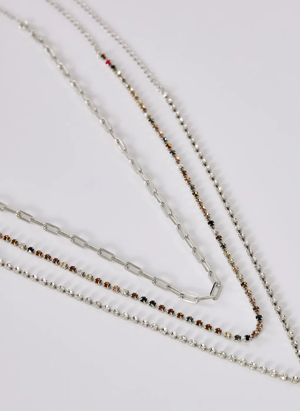 Kit Chokers De Strass e Corrente