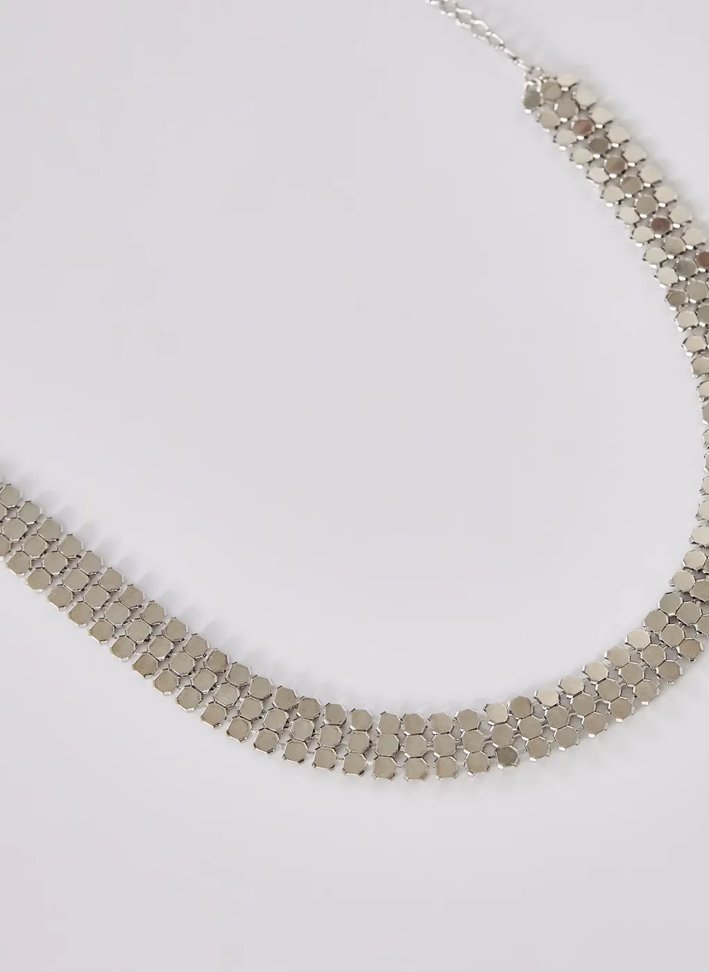 Choker De Malha Prateada