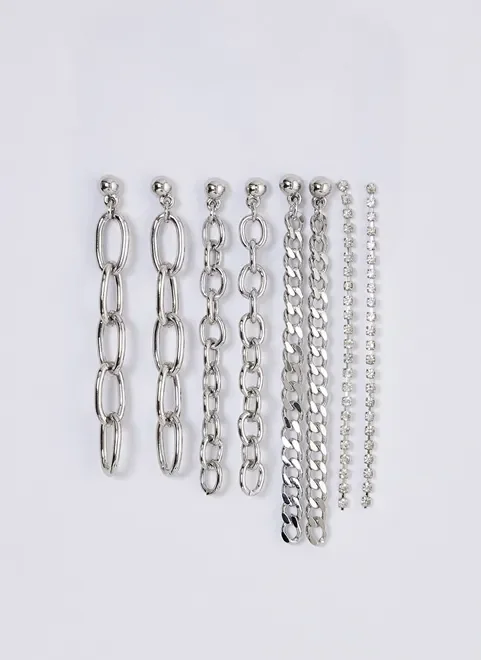 Brincos Longos De Correntinhas E Strass