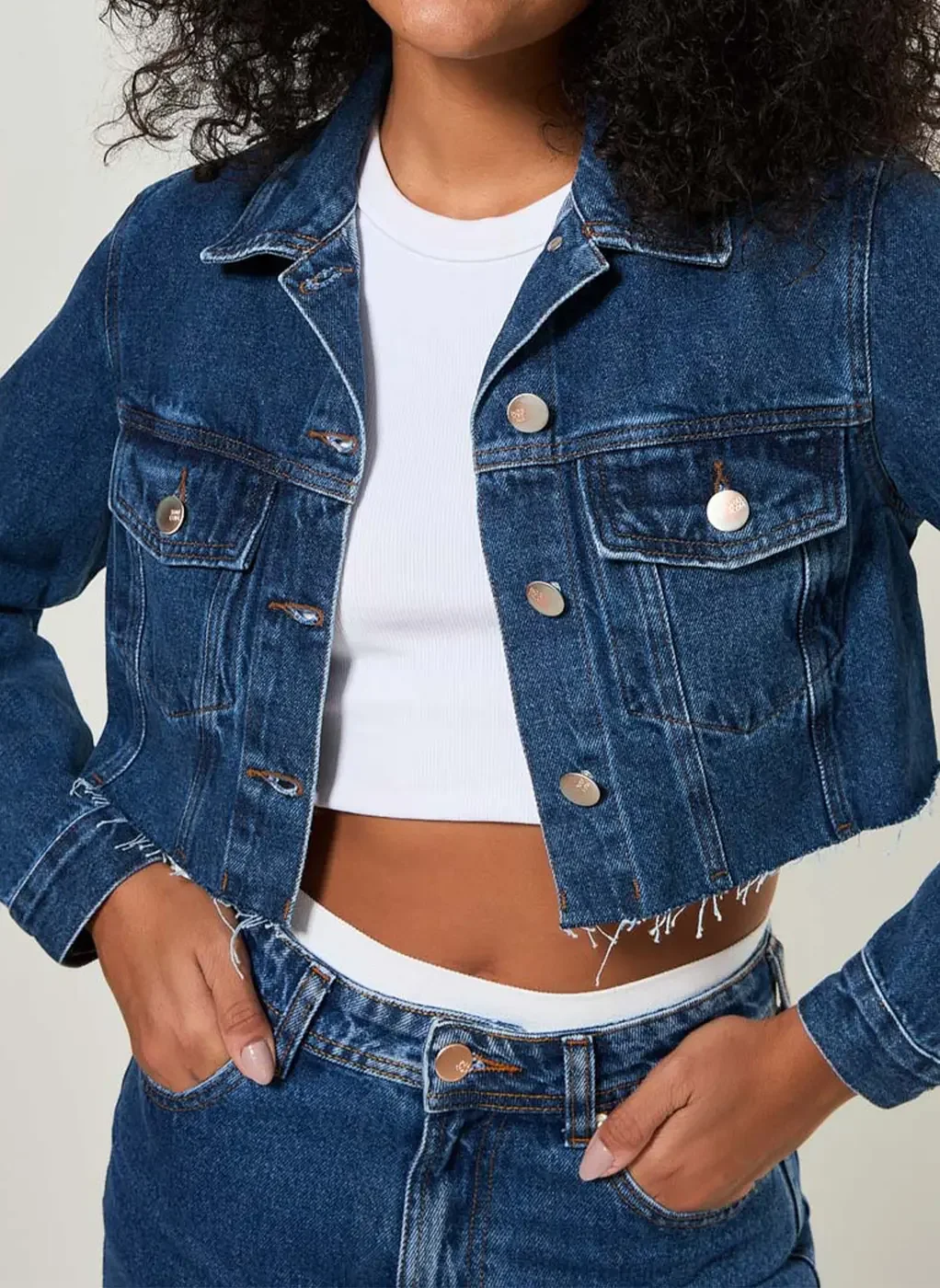 Jaqueta Jeans Cropped