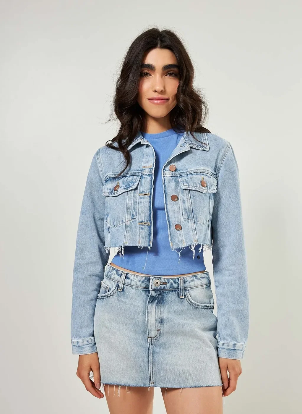 Jaqueta Jeans Cropped