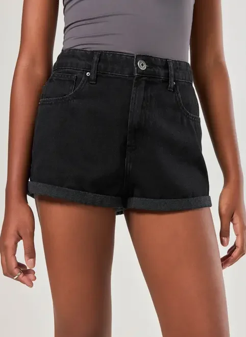 Short Jeans Mom Cintura Com Elástico