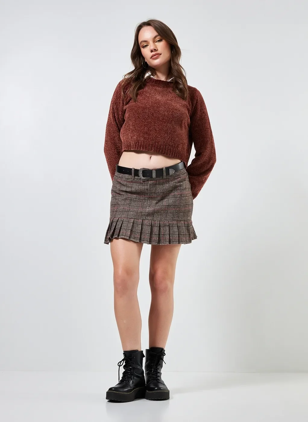 Saia Xadrez Com Pregas