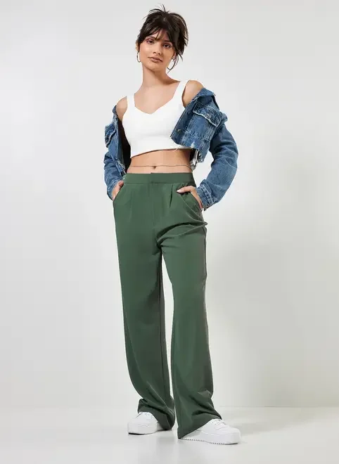 Calça Reta De Alfaiataria